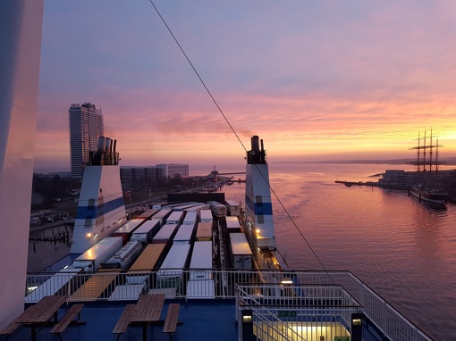 Ausblick vom Außendeck der Finnlines