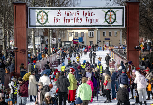 Ziellinie des Vasaloppet in Mora